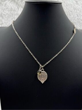 Premier Designs Silver-Tone Charm Pendant Necklace with Olive Accent
